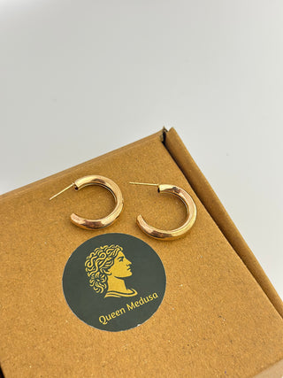 Queen Medusa Golden Earrings