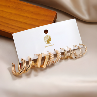 Medusa Queen Combo Golden Earrings.