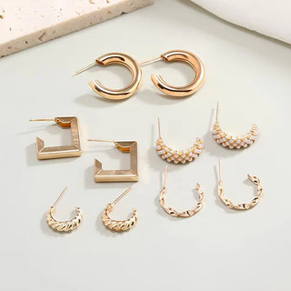 Medusa Queen Combo Golden Earrings.